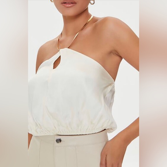 Snake Chain Halter Crop Top (In orange) - Picture 3 of 3